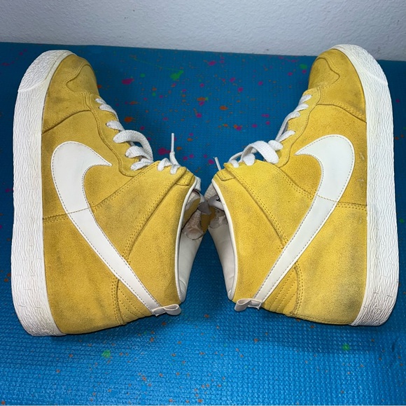 Rare Nike Mens Dunk High top AC 398263-700 Suede Varsity Maize Yellow Size 11 - Picture 5 of 10